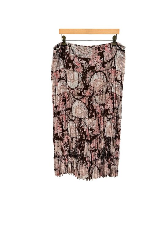 Emma James Dresses & Skirts - Emma James Tiered Paisley Maxi Skirt 16 Womens Floral Brown Pink Boho Hippie
